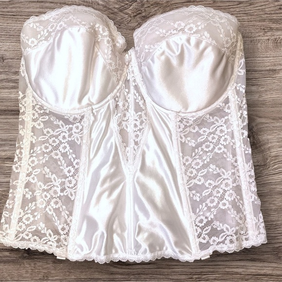 VA BIEN Low-Back Underwire White Lace Corset - Style 128-6008 Size 40D & 42DD - Picture 1 of 13
